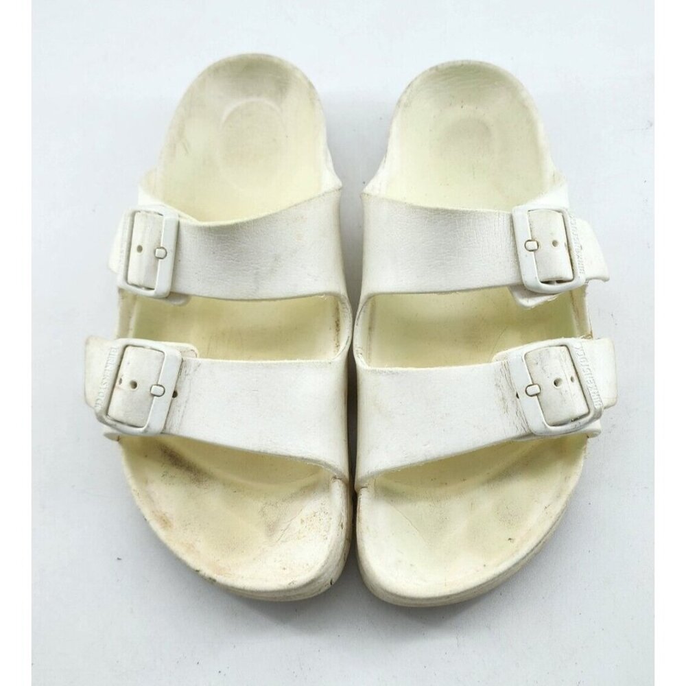 Birkenstock Womens Arizona EVA Slip On Buckle Slide Sandals White Sz 38 US 7-7.5